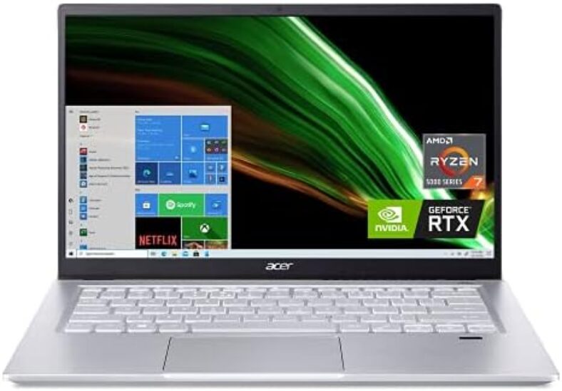 Acer Swift X SFX14-41G-R1S6 Creator Laptop | 14″ Full HD 100% sRGB | AMD Ryzen 7 5800U | NVIDIA RTX 3050Ti GPU | 16GB LPDDR4X | 512GB SSD | Wi-Fi 6 | Backlit KB | Amazon Alexa | Windows 10 Home