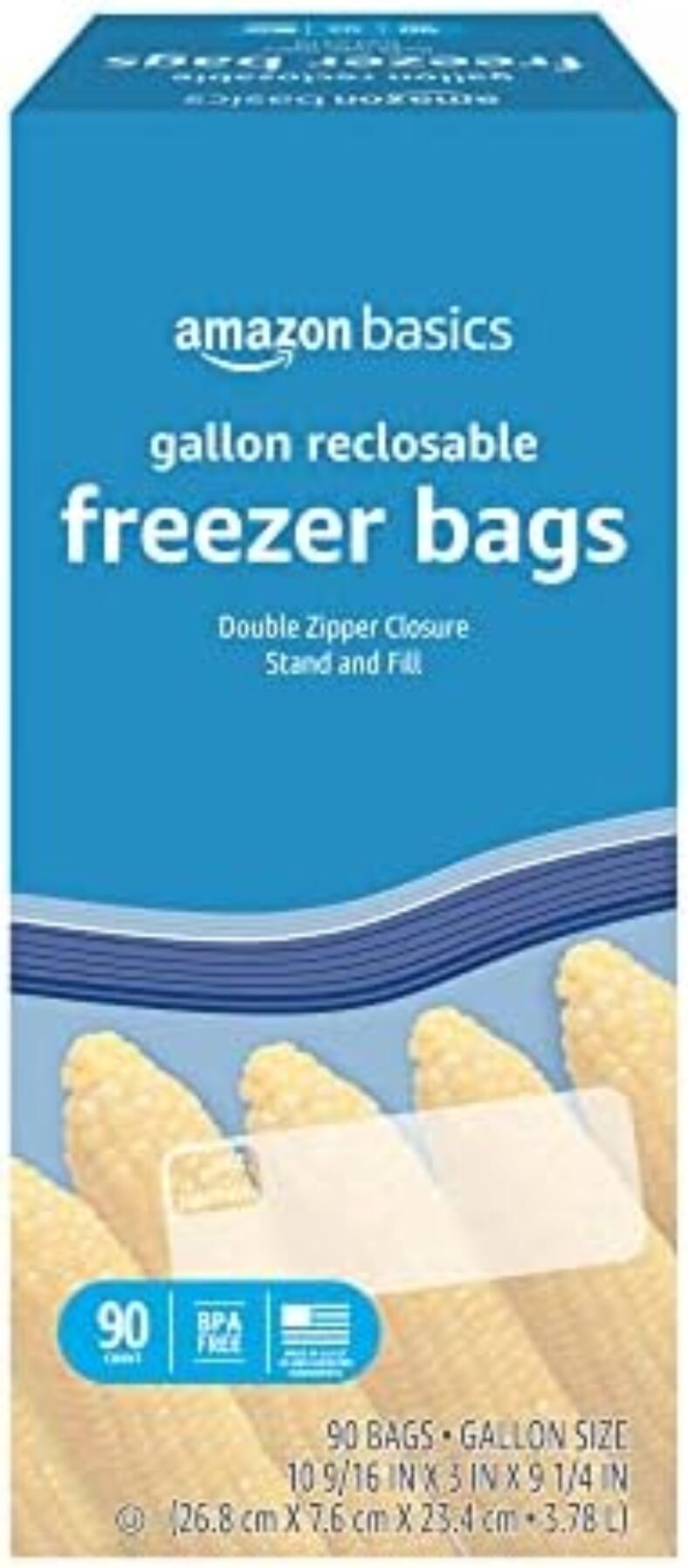 Amazon Basics Freezer Gallon Bags, 90 Count (Previously Solimo)