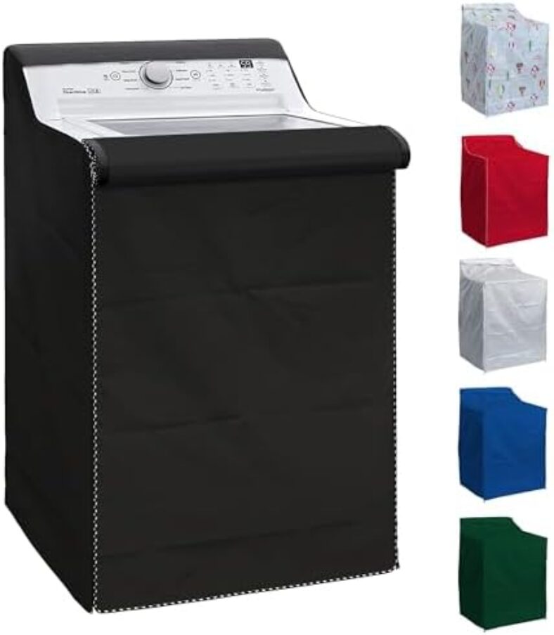 BlueStars Washing Machine Cover For Top-load – Premium Outdoor Protection For Most Washer Dryer Cover – W29”x D28”x H43” (Black)