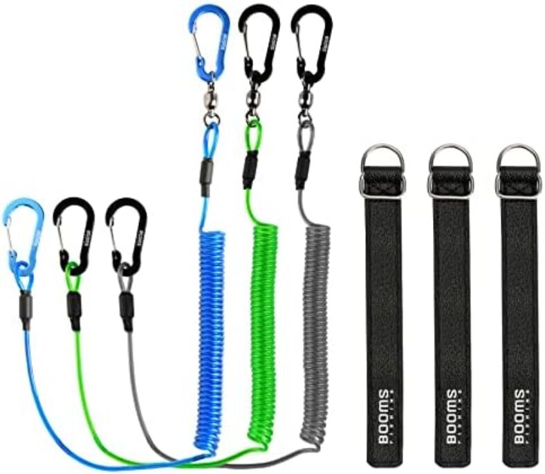 Booms Fishing T02 Fishing Pole Tether, Kayak Paddle Leash, Paddle Board Fishing Accessories, Heavy Duty Fishing Lanyard for Fishing Tools/Rods/Paddles