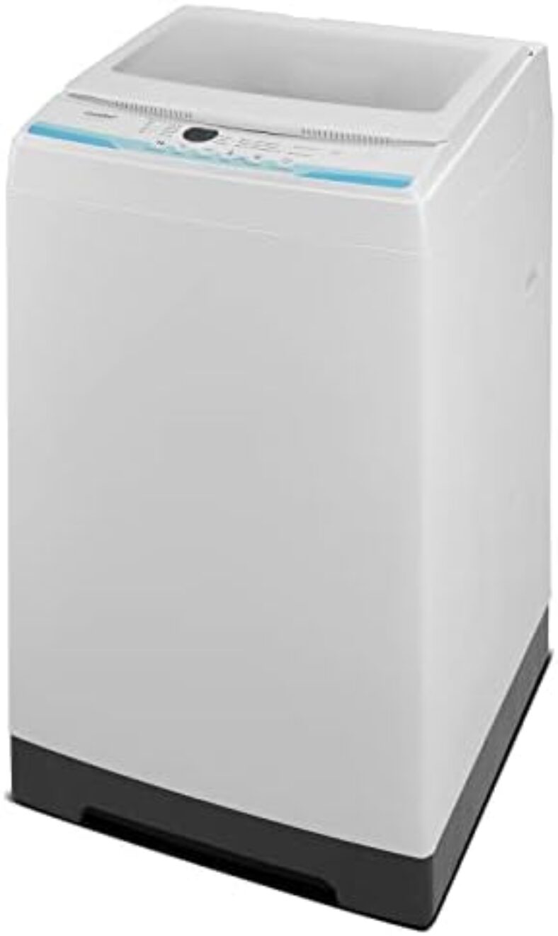 COMFEE’ 1.6 Cu.ft Portable Washing Machine, 11lbs Capacity Fully Automatic Compact Washer with Wheels, 6 Wash Programs Laundry Washer with Drain Pump, Ideal for Apartments, RV, Camping, Ivory White