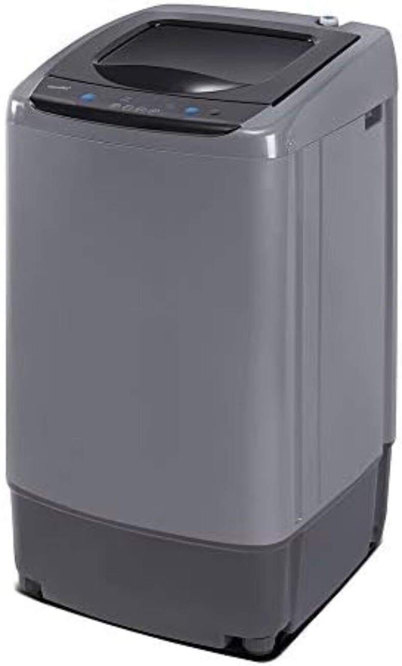 Comfee Portable Washing Machine, 0.9 cu.ft Compact Washer With LED Display, 5 Wash Cycles, 2 Built-in Rollers, Space Saving Full-Automatic Washer