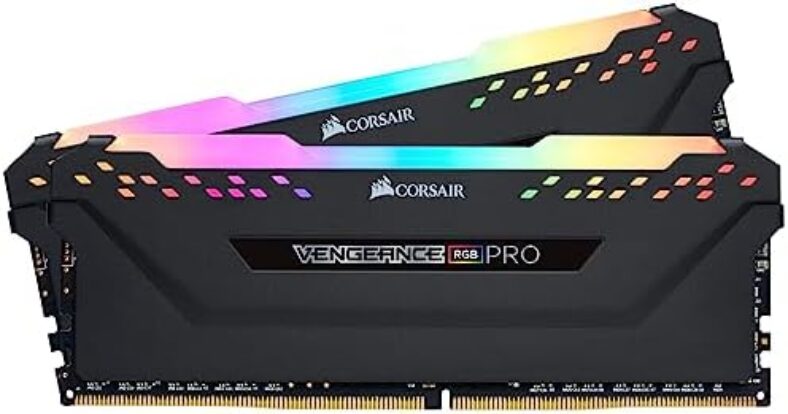 Corsair VENGEANCE RGB PRO DDR4 32GB (2x16GB) 3200MHz CL16 Intel XMP 2.0 iCUE Compatible Computer Memory – Black (CMW32GX4M2E3200C16)