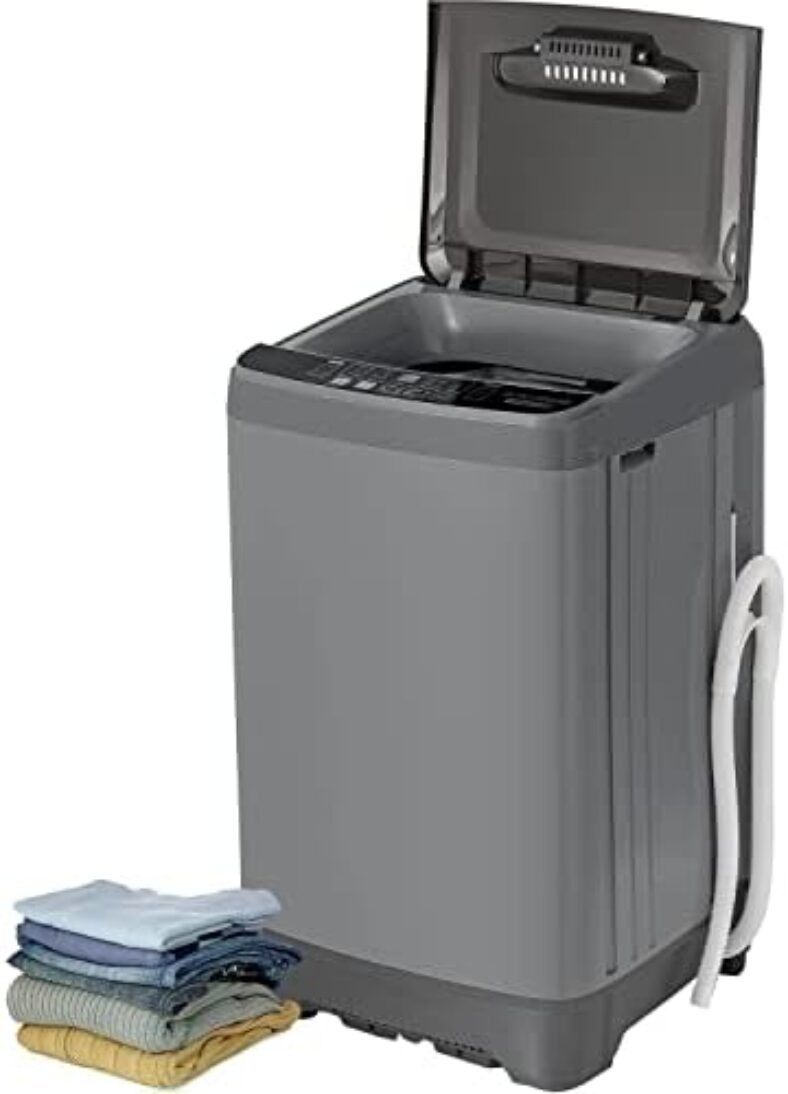 Deco Home Full Automatic Portable Washing Machine, 1.8 cu. ft., 16lb Capacity, 10 Smart Cleaning Programs, Water Inlet and Drain Pump, for Apartments, RVs, Dorms, More