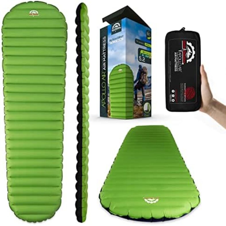 Gear Doctors Camping Pads Self Inflating Ultralight Apollo air 4.3-5.2 R Insulated Camping mats 1.5-3.3 in Must Haves Inflatable Foam air Sleep mat self Inflating air Mattress for Camping cot