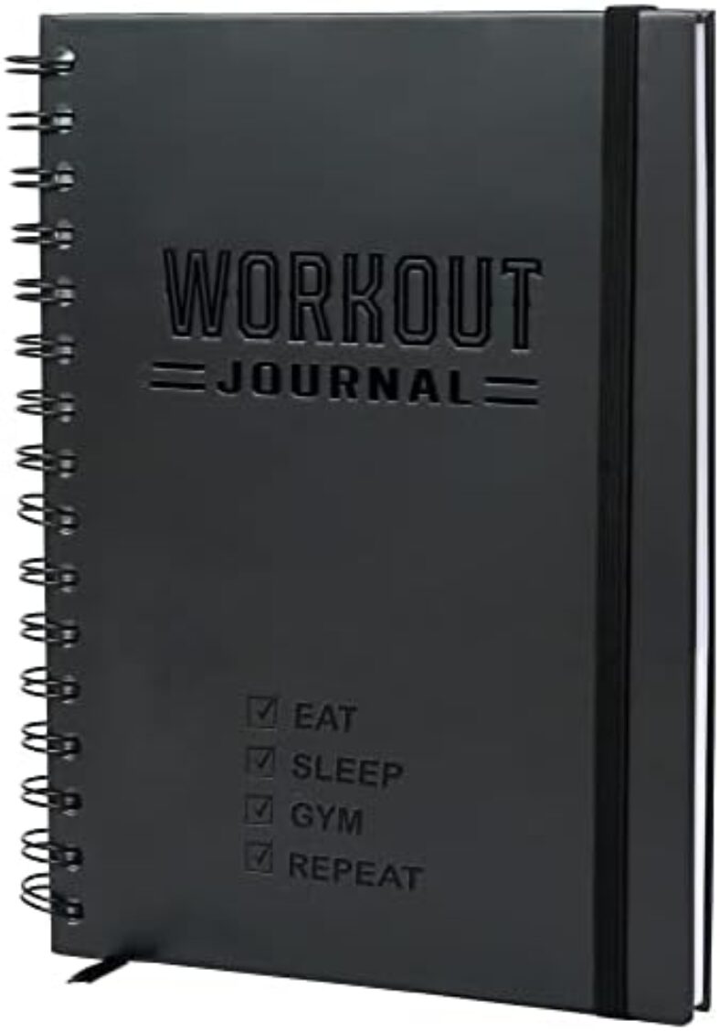 Hardcover Fitness Journal Workout Planner for Men & Women – A5 Sturdy Workout Log Book to Track Gym & Home Workouts