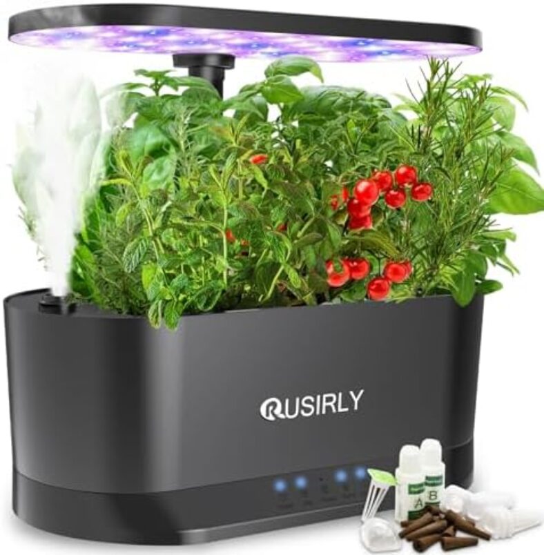 Hydroponics Growing System Indoor Garden: 2024 New Upgrade 11Pods Planting Herb Garden Kit with Atomizer & Water Automatic Cycle System, Ideal Christmas Gifts for Mom Dad Men Women