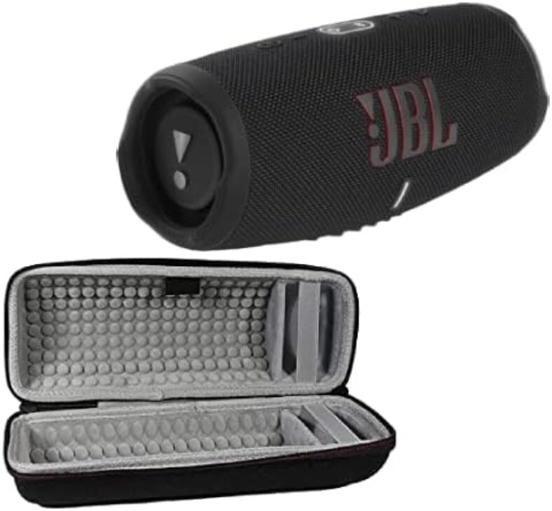JBL Charge 5 – Portable Bluetooth Speaker with Exclusives Hardshell Travel Case with IP67 Waterproof and USB Charge Out (Black), Charge 5 with Case