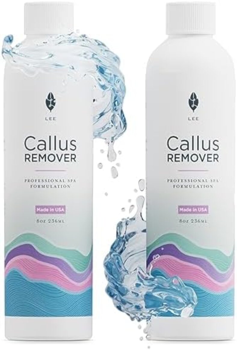 Lee Beauty Professional Callus Remover for Feet – 8 Oz, Original, Powerful Formulation – Extra Strength Gel, Home Pedicure Foot Spa Results – Cracked & Dead Dry Skin Supplies – 2 Pack