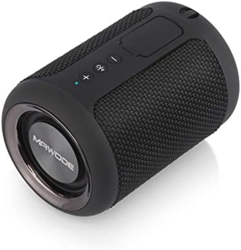 MAWODE Bluetooth Speakers, T10 Waterproof Speaker, 8 Hr Playtime Portable Speaker, Small, Lightweight, Mini, Wireless, Shower Speaker, Aux & TF Card Support (Black)