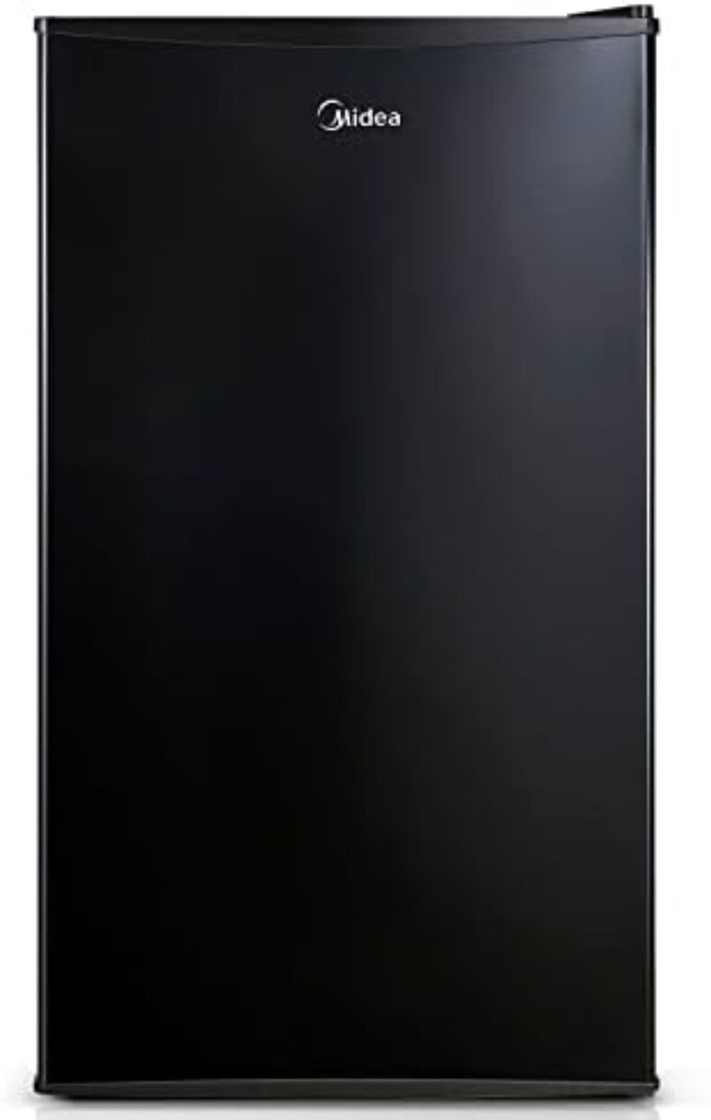 Midea WHS-121LB1 Mini fridge Small Refrigerator 3.3 Cubic Feet Black for Bedroom Office or Dorm with Adjustable Remove