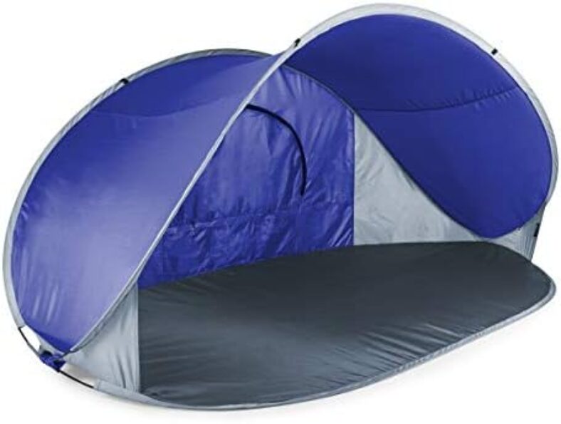 ONIVA – A Picnic Time brand – Manta Portable Beach Tent – Pop Up Tent – Beach Sun Shelter Pop Up, (Blue with Gray Accents)