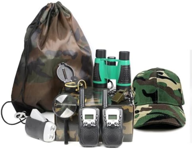 Outdoor Adventure Set for Kids – Camouflage Camping Exploration Toys with Walkie-Talkies – Backyard Explorer Gear for Boys and Girls