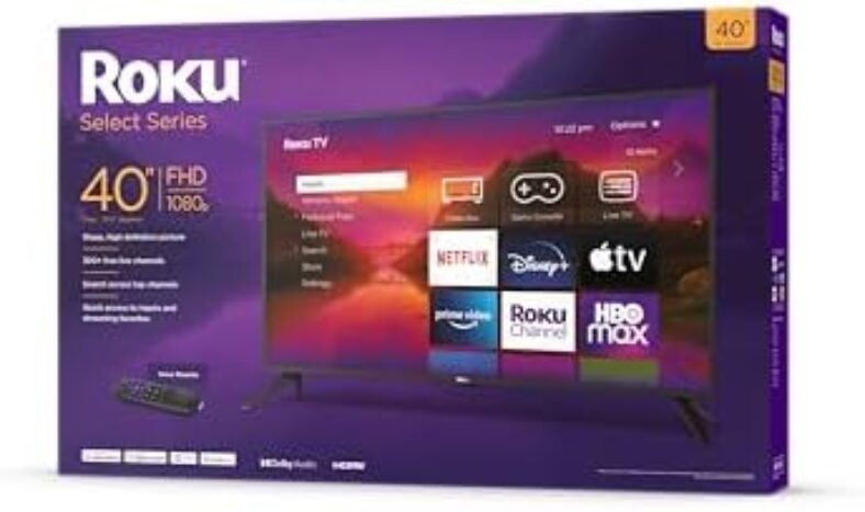 Roku 40″ Select Series 1080p Full HD Smart RokuTV with Voice Remote, Bright Picture, Customizable Home Screen, and Free TV