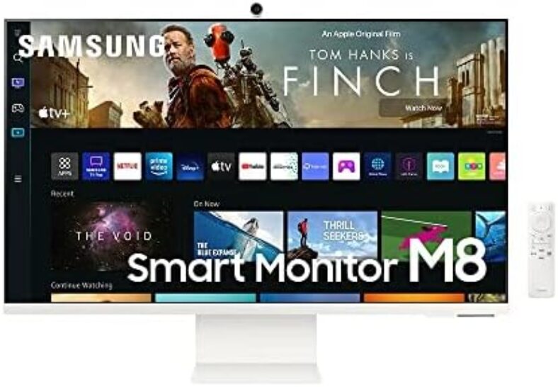 SAMSUNG 32″ M80B 4K UHD HDR Smart Computer Monitor Screen with Streaming TV, SlimFit Camera Included, Wireless Remote PC Access, Alexa Built-In, LS32BM805UNXGO, White