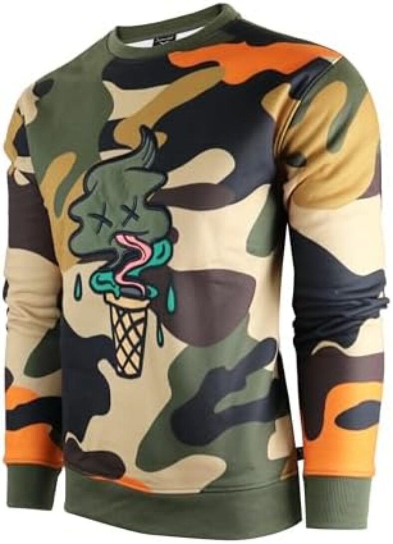 SCREENSHOTBRAND Mens Urban Hip Hop Premium Fleece – Pullover Active Urbanwear Street Fashion Crew Neck Sweatshirt