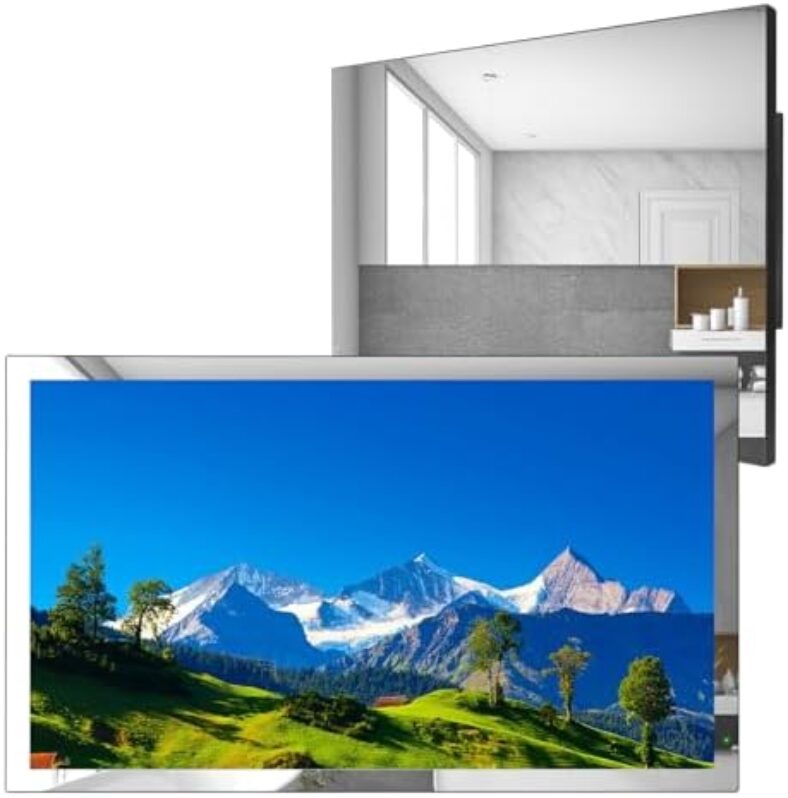 Soulaca 24 inches Smart Magic Mirror Bathroom LED TV webOS WiFi Bluetooth DTV ATSC System Built-in Alexa Voice Control 2023