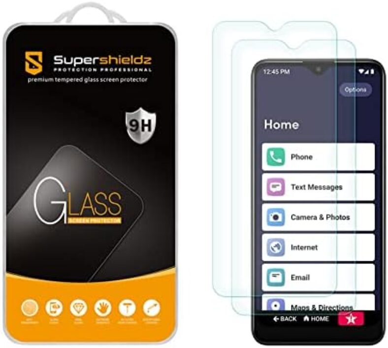 Supershieldz (2 Pack) Designed for Lively Jitterbug Smart3 Tempered Glass Screen Protector, Anti Scratch, Bubble Free