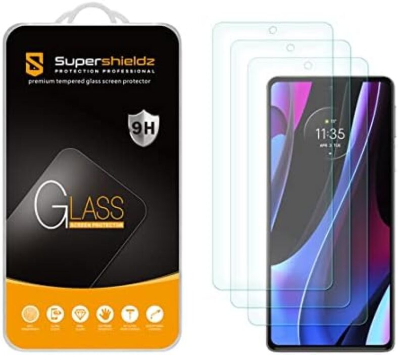 Supershieldz (3 Pack) Designed for Motorola Edge+ / Plus (2022 Model Only) and Motorola Edge+ / Plus 5G UW Tempered Glass Screen Protector, Anti Scratch, Bubble Free