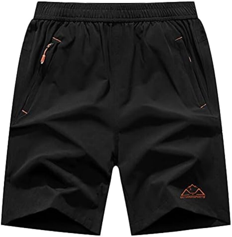 TBMPOY Men’s 7” Running Hiking Shorts Quick Dry Athletic Gym Outdoor Sports Short Zipper Pockets