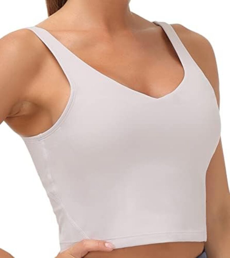 THE GYM PEOPLE Womens’ Sports Bra Longline Wirefree Padded with Medium Support