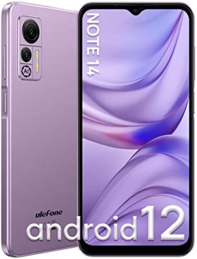 Ulefone Note 14 Unlocked Android Phones – 6.52-inch HD+ Display Android 12 OS 7GB RAM+16GB ROM 4500mAh Battery 8MP+5MP Camera 3-Card Slot T-Mobile Unlocked Smartphone (Purple)