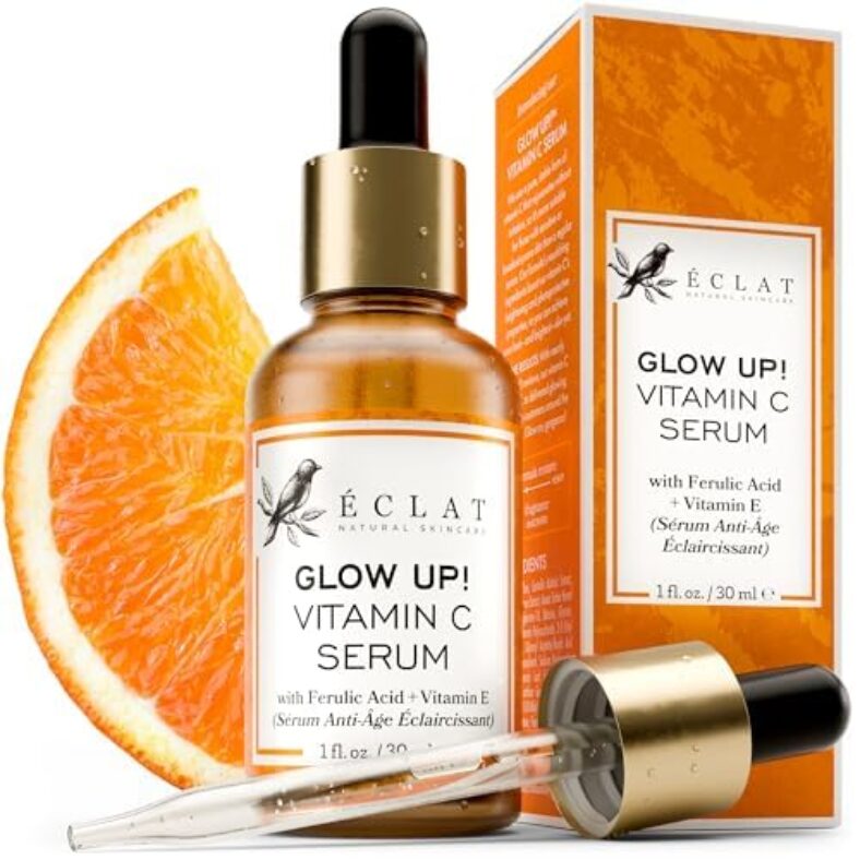 Vitamin C Face Serum – Hyaluronic Acid, Ferulic Acid, & Vit E – Anti Aging Facial Brightening Serum for Skin Care – Timeless Pure Serum , Vit C Serum Oil