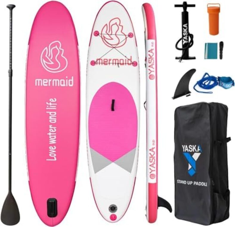 YASKA Inflatable Paddle Board Paddle Boards for Adults Paddleboard SUP with Backpack/Paddle/Fin/Leash/Hand Pump/Repair Kit