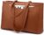 Laptop Tote Bag for Women 15.6 Inch Waterproof Leather Computer Bags Women Business Office Work Bag Briefcase Brown