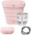 MOYU Mini Portable Bucket Washer Foldable Washing Machine with Soft Spin Dry and Drainage Pipe Pink (English User manual and button labels)