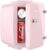 Tiastar Mini Fridge, 4 Liter /6 Cans Skincare Fridge for Bedroom, Dorm, Car, Office, 110V AC/ 12V DC Small Fridge, Thermoelectric Cooler and Warmer, Pink